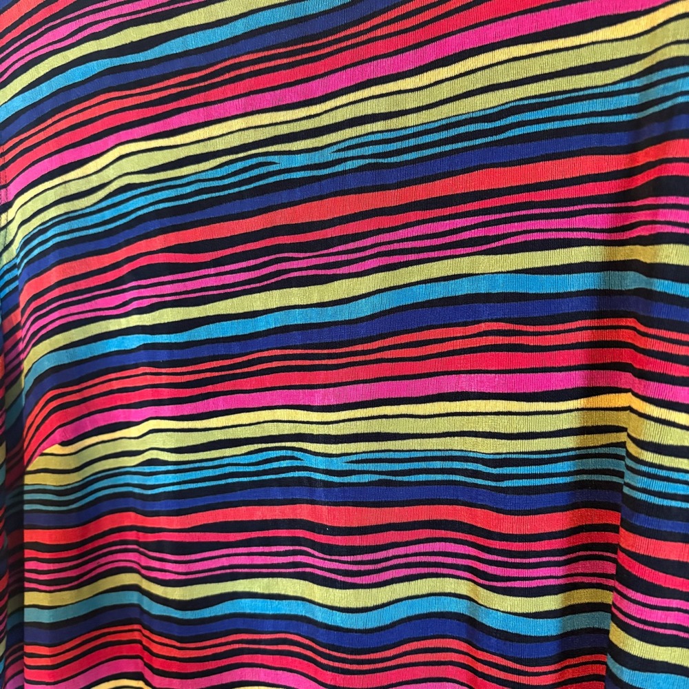 Laura Ashley Sleeveless Tank Rainbow Striped Top Multicolor Womens Plus 2X - Picture 4 of 8